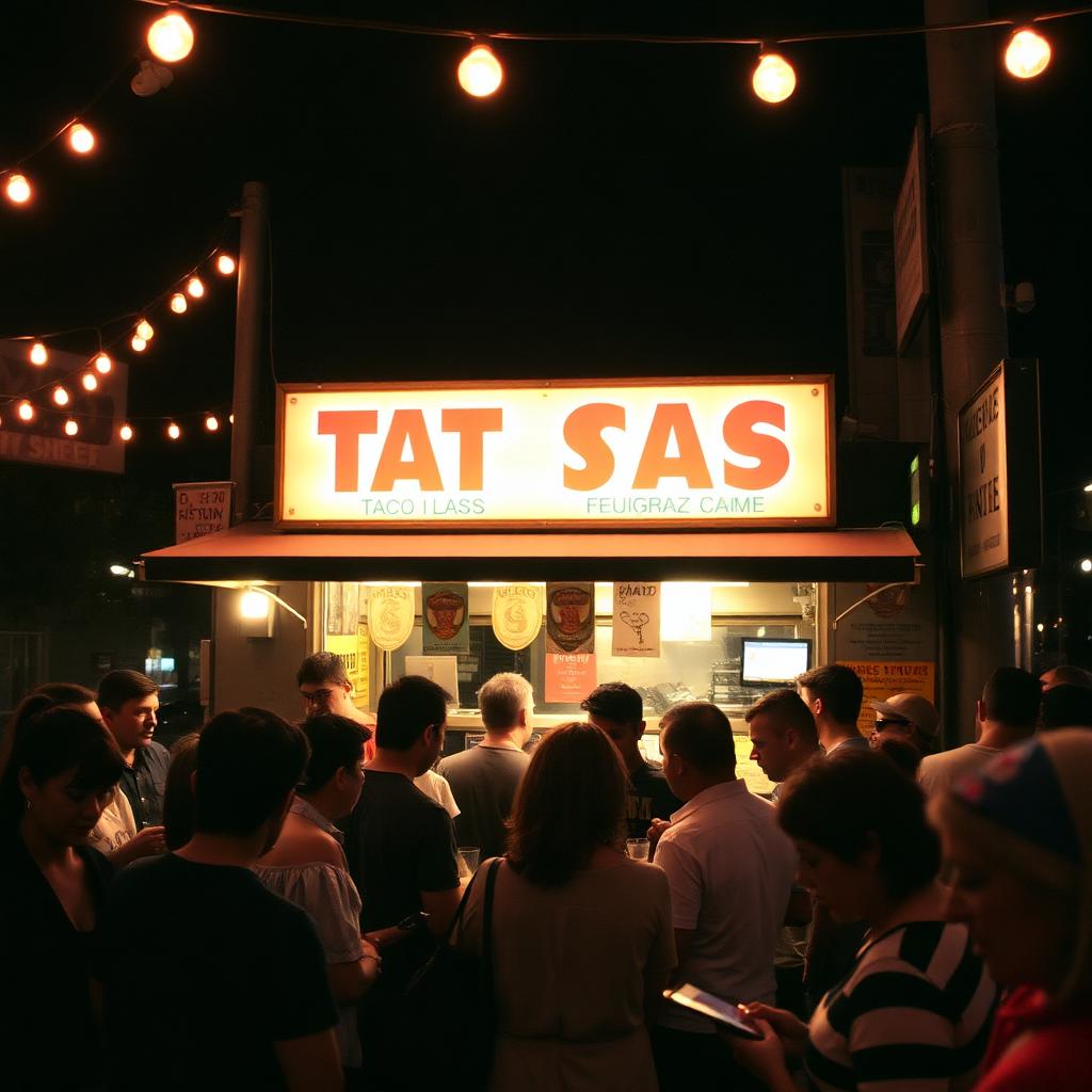 Late-night crowd at Tacos La 26